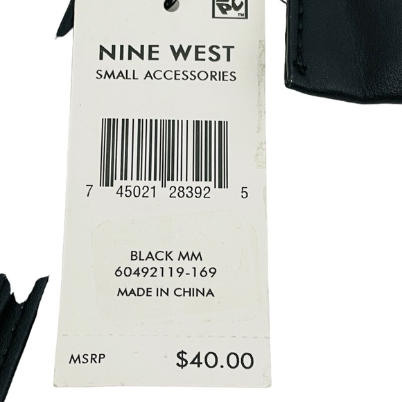 NWT Nine West Elongated Wristlet Accessory in Black Handbag Purse Clutch Gift - Picture 8 of 10